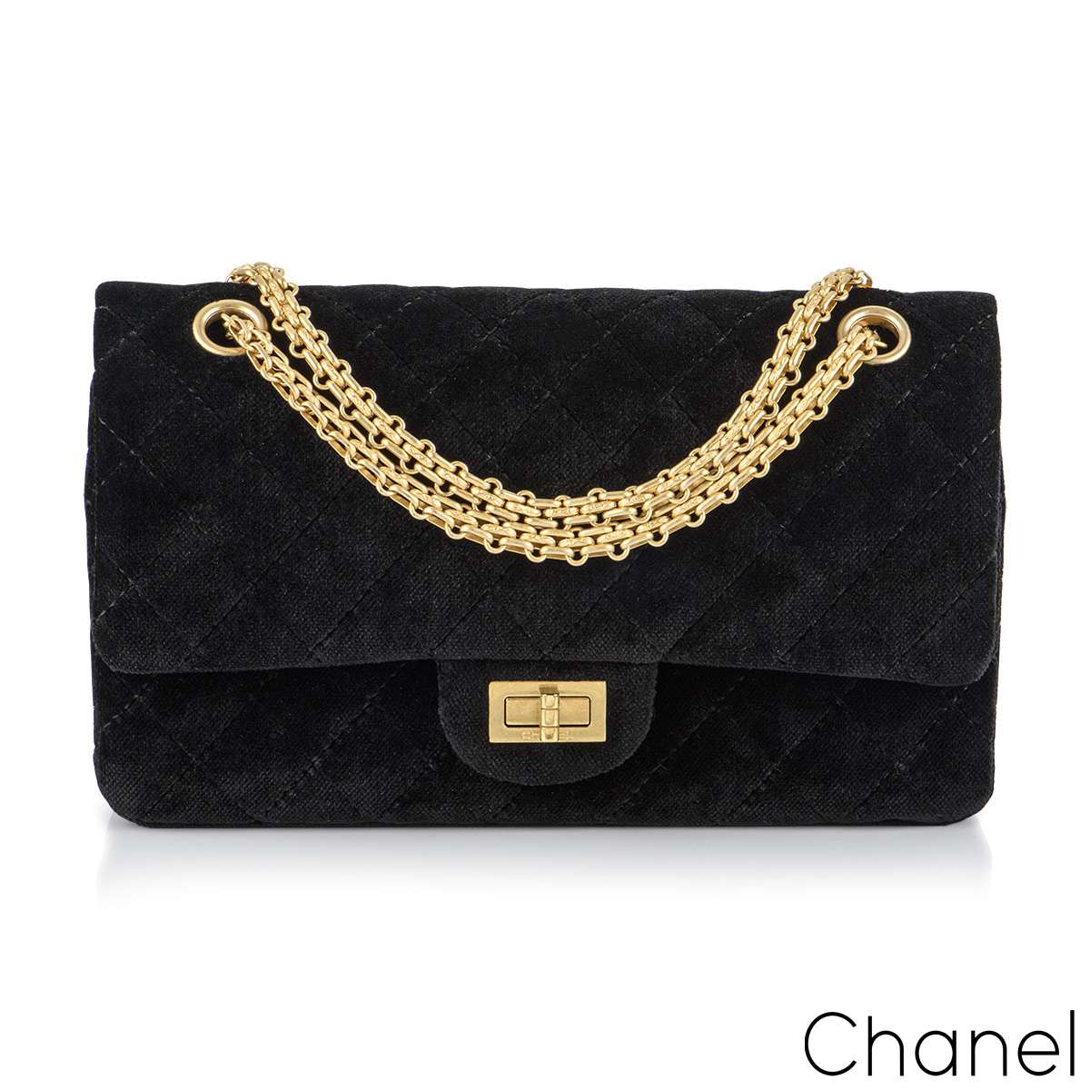 Chanel 31 Clutch, Red Velvet with Gold Hardware, Preowned in Box